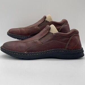 Columbia Mens 9.5 Shoes Slip On Andrew Brown Leather Memory Comfort Work Outdoor